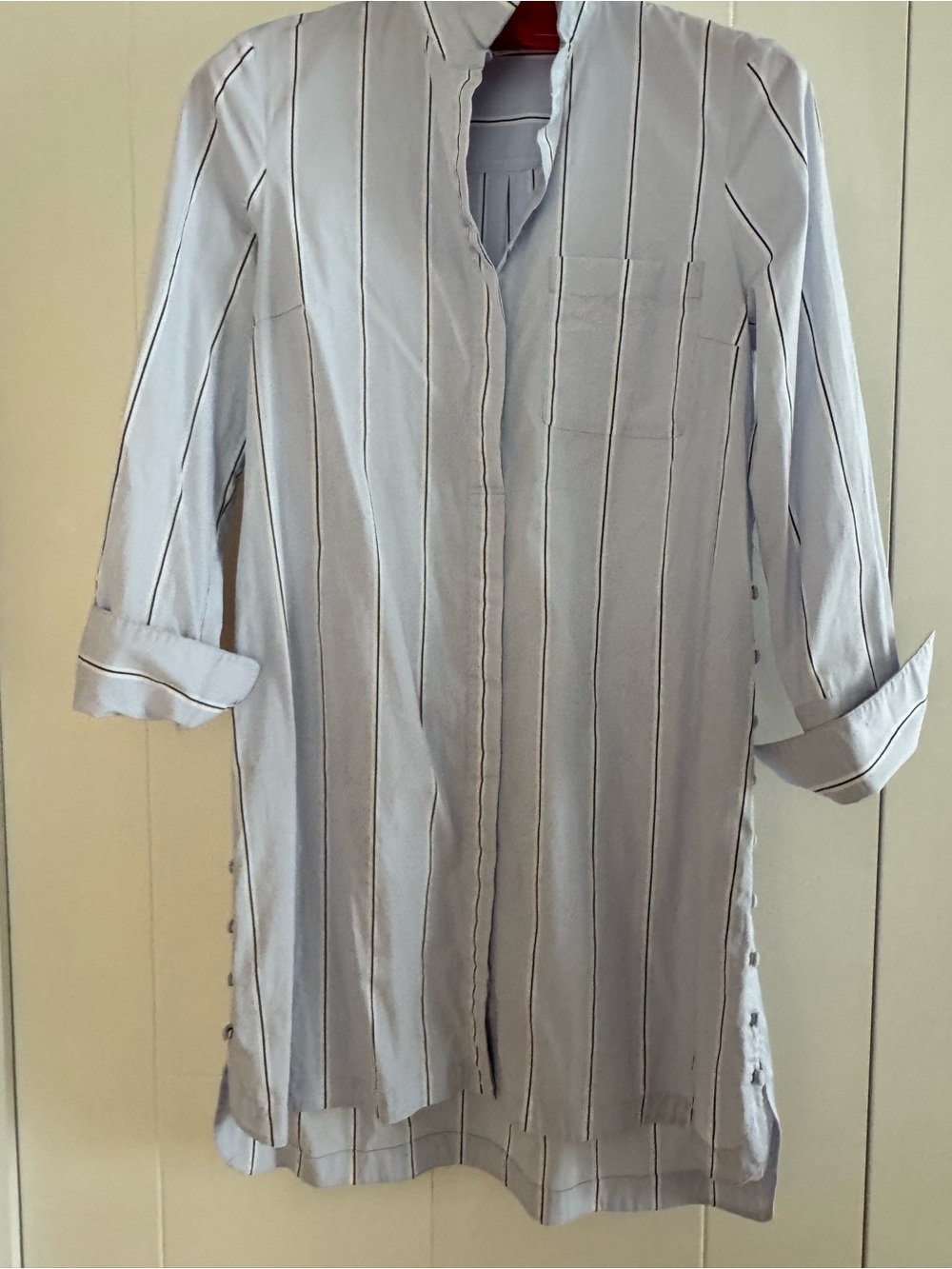 Club Monaco Light Blue Vertical Stripe Tunic Shirt